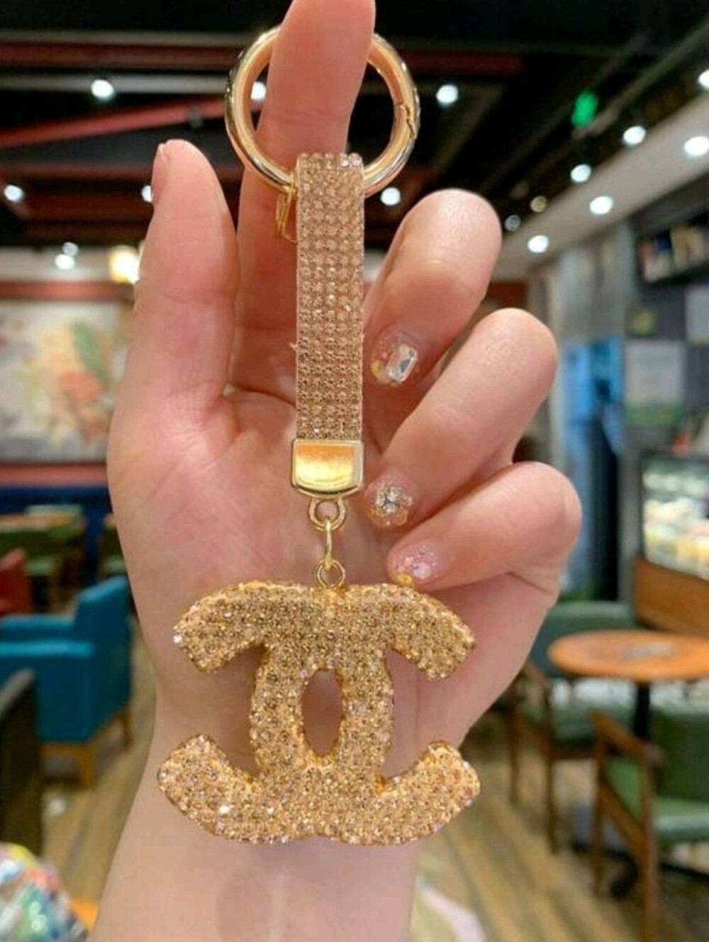 Sparkley Rhinestone Keychain Purse Tote Bag Charm